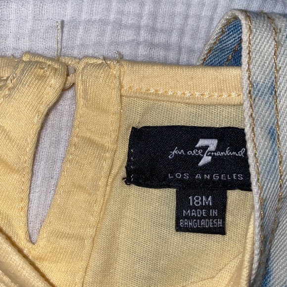 7 for all mankind baby girls overalls with yellow eyelet shirt - Picture 6 of 10